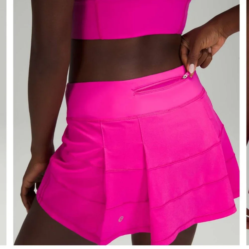 LULULEMON Pace Rival Tennis Skirt SONIC PINK  REGULAR LENGTH 2022 Size 4 NWT - Picture 8 of 13